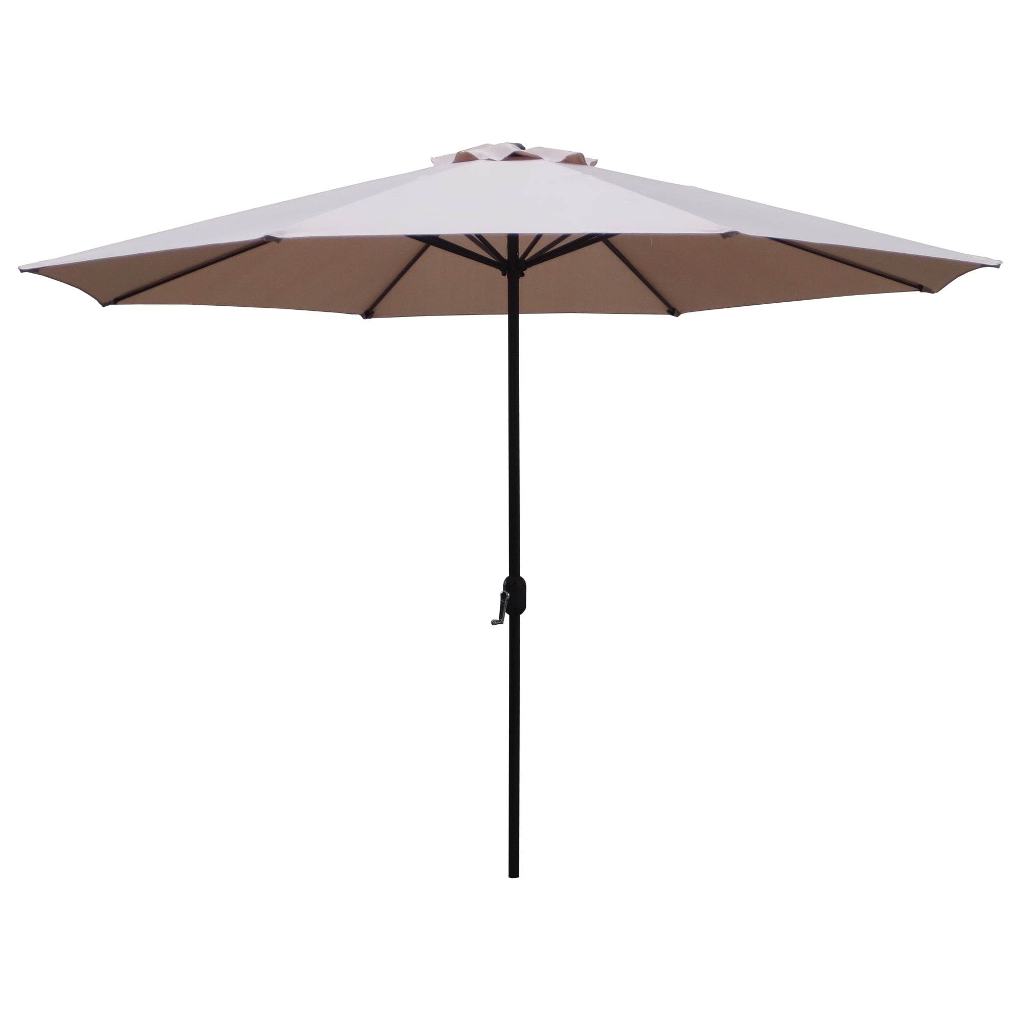 Abble 11FT Outdoor Patio Umbrella with Crank Handle, Market Umbrella with 8 Sturdy Umbrella Ribs, Waterproof for Garden Deck Backyard Pool, Tan