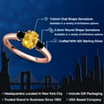 thumbnail image 2 of Gem Stone King 18K Rose Gold Plated Silver Yellow Citrine and Black Diamond Engagement Ring for Women | 1.09 Cttw | Oval 7X5MM | Gemstone November Birthstone | Size 6, 2 of 6