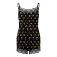 thumbnail image 5 of Leesechin Womens Sleepwear Love Print Strap Vest Set Sexy Lace Pajama Set on Clearance, 5 of 6