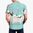 thumbnail image 3 of Balery French Bulldog Taking a Bath Printed Men’s Short Sleeve Polo Shirt, Midweight Men's Shirt,Golf Polo shirts -3X-Large, 3 of 8
