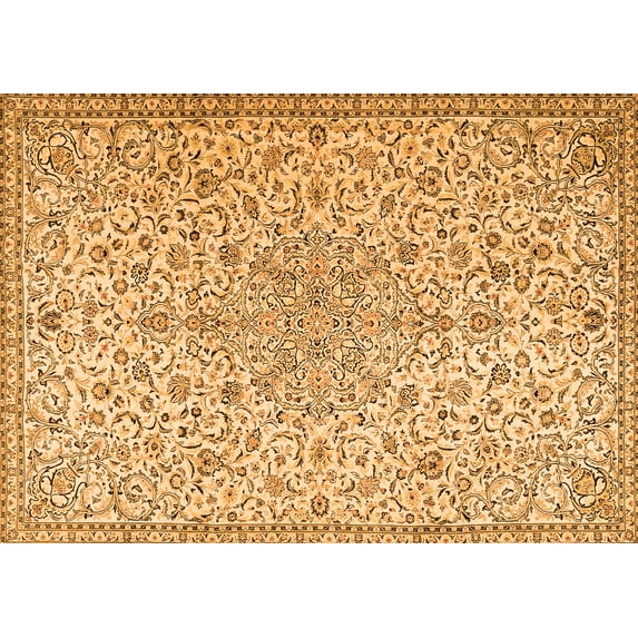 Ahgly Company Indoor Rectangle Persian Orange Traditional Area Rugs, 8' x 10'