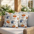 thumbnail image 3 of Pillow Covers 18x18 Set of 2, Fall Pumpkin Square Throw Pillow Covers for Couch/Sofa/Living Room, Thanksgiving Autumn Daisy Rustic Leaves Beige Decorative Soft Pillowcases for Couch Throw Pillows, 3 of 9