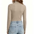thumbnail image 5 of XRoczxe Women's Turtleneck Long Sleeve Shirt, Soft Stretchy Slim Fit Mock Neck Top, Casual Basic Solid Color Tee for Fall Winter Layering & Daily Wear, 5 of 9