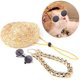 thumbnail image 2 of Sombrero de paja para mascotas, sombrero para el sol de verano, sombrero para perro, gafas de sol redondas clásicas Retro para gatos, Collar, accesorios para fotos de cachorros y gatos (juego de 3 pie, 2 of 5
