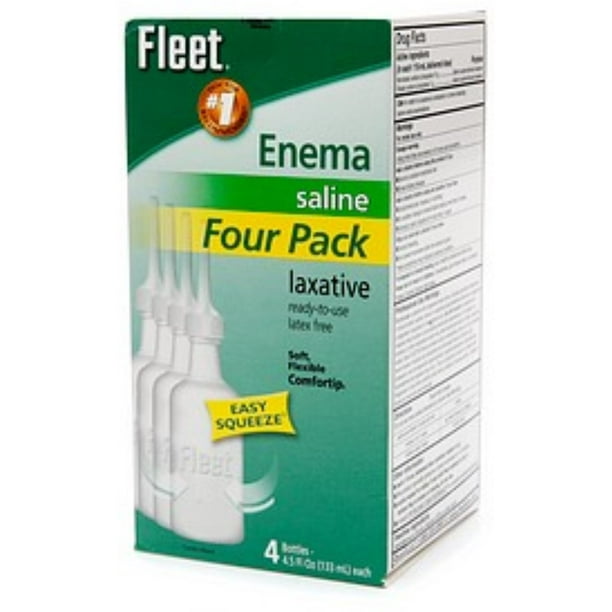 Fleet Saline Enema Four Pack 18 oz (Pack of 2)