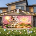 thumbnail image 2 of Garage Door Easter Banner 16x7 ft, Bunny Rabbit & Egg Spring Flower Cover Decoration, Large Outdoor Indoor Hanging Background for Party Supplies & Welcome Decor, 2 of 6