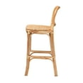 thumbnail image 4 of bali & pari Adrena Modern Bohemian Natural Brown Rattan Bar Stool, 4 of 10
