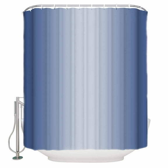 Fabric Shower Curtain Navy Blue Ombre Solid Color Gradient Modern Art Shower Curtains with 12 Hooks Waterproof Machine Washable Bath Curtains for Bathroom, 48x 72in