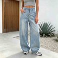 thumbnail image 2 of OYXSER Jeans for Women Women's High Waisted Wide Leg Barrel Jeans Baggy Pants Trendy Fit Relaxed Fit Everyday, Blue M, 2 of 6