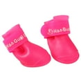 4PCS Dog Puppy Shoes PU Waterproof Pet Rain Boots AntiSlip Skidproof