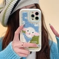 thumbnail image 4 of Cute Plush Embroidery Sheep Kickstand Case For iPhone 15 Pro Max 14 13 11 12 15 Plus Soft Phone Cover With Fold Holder FJH, 4 of 6
