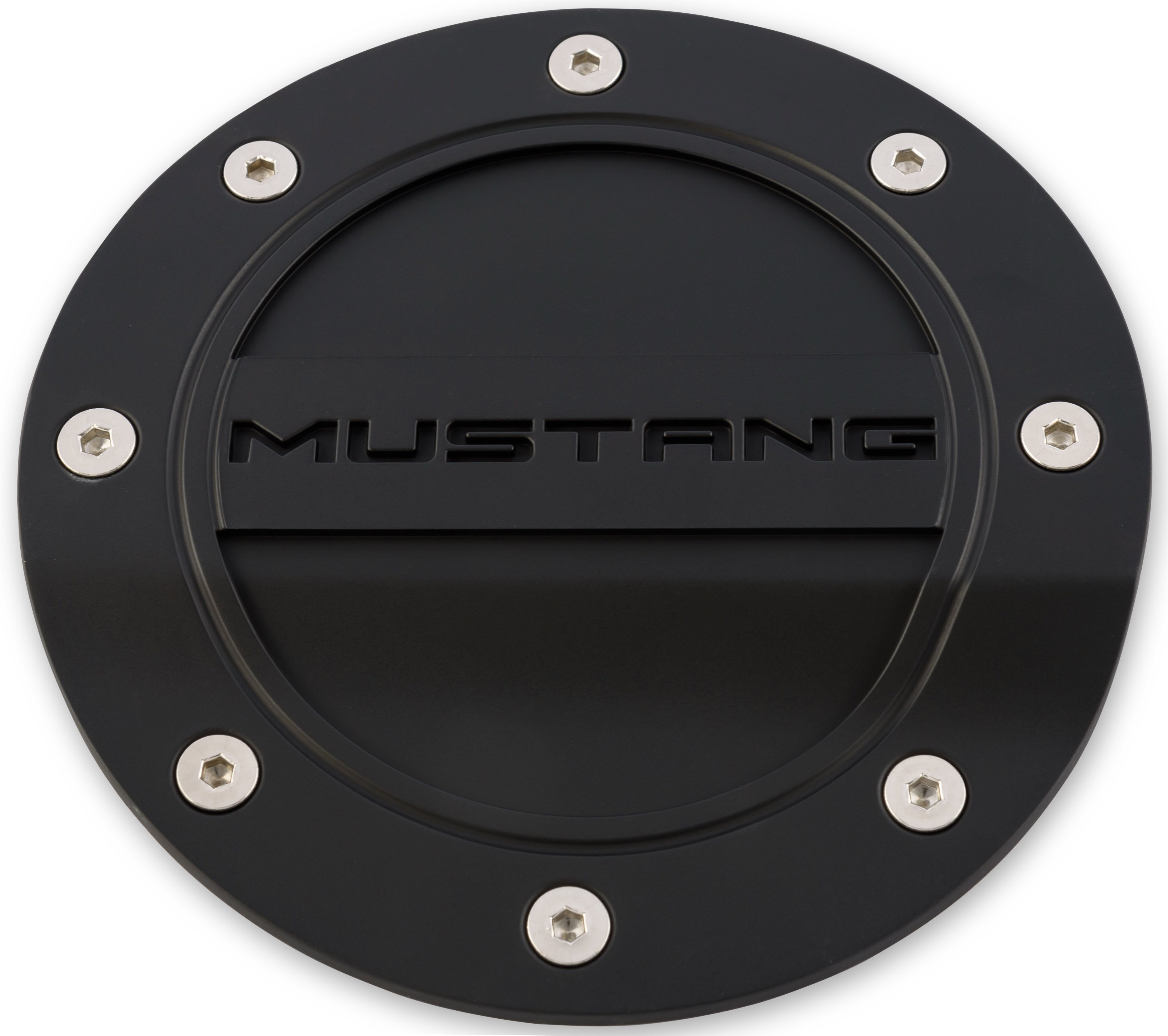 Drake Muscle Cars FR3Z-6640526-MA Fuel Door Comp Series Black with Mustang Logo