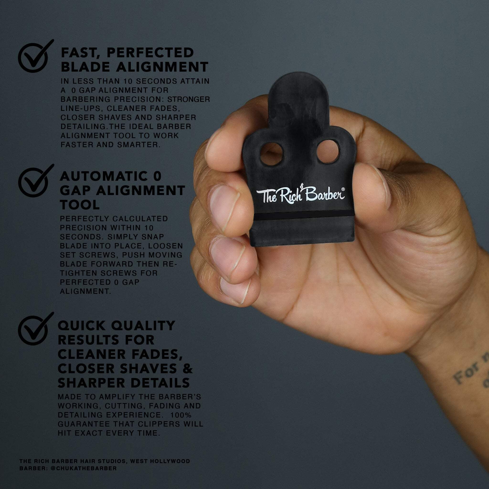 The Rich Barber On The Money 10 Second Blade Setter | Zero Gap Tool for Sharper Lines, Cleaner Fades & Precision Detail | Full Precision Shave in Seconds (Andis Outliners)
