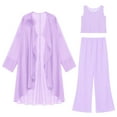 thumbnail image 3 of Alvivi Chiffon Mother of The Bride Pant Suits for Women 3Pcs Wedding Formal Outfit Set Evening Gown Lavender XL, 3 of 7