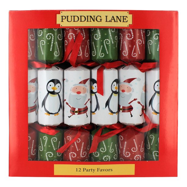 Pudding Lane Santas & Penguins Christmas Crackers 12 pack