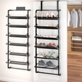 thumbnail image 1 of Organizador de zapatos Bukfen Over The Door, 6 niveles, ajustable, negro, 1 of 8