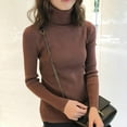 thumbnail image 2 of Forzero Womens Autumn Sweaters Slim Soft Long Sleeve High Neck Knit Pullover Sexy Slim Stretch Sweater Tops, 2 of 3