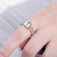 thumbnail image 3 of Anillos de corazón de alta calidad para mujer, color cobre dorado, anillos de circonita cúbica helada, joyería de moda de hip hop, regalo, 8, plata, 3 of 5