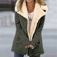 thumbnail image 2 of Winter Coats for Women Long Sleeve Thick Warm Suede Button Notch Collar Cardigan Jacket Outerwear with Pockets, 2 of 5