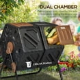 thumbnail image 4 of Newboti Furniture Dual Chamber Compost Tumbler Bin, Outdoor Tumbling Composter with 24 Ventilation Openings and Steel Legs, 34.5 Gallon BN.8591, 4 of 5