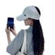 thumbnail image 5 of Sombrero de sol de verano para mujer, sombrero de sol de moda para viajeros, sombrero de sol con parte superior vacía, se pueden atar bolas, gorra con visera plegable, 5 of 6