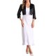 thumbnail image 2 of Cárdigan de satén INSPIRE CHIC para mujer, de manga 3/4, abierto, corto, estilo bolero para oficina, color negro, 2 of 5