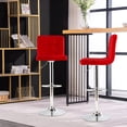 thumbnail image 2 of Costway Adjustable Swivel Bar Stool Counter Height Bar Chair PU Leather w/ Back Red, 2 of 10