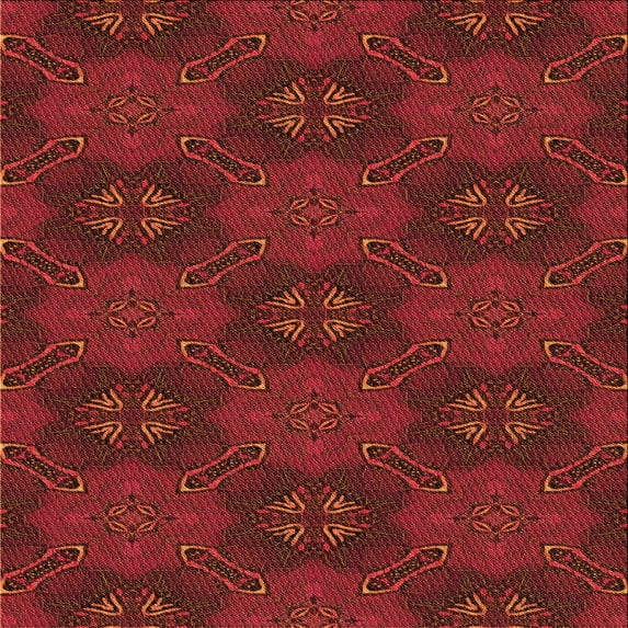 Ahgly Company Machine Washable Indoor Square Transitional Cranberry Red Area Rugs, 4' Square