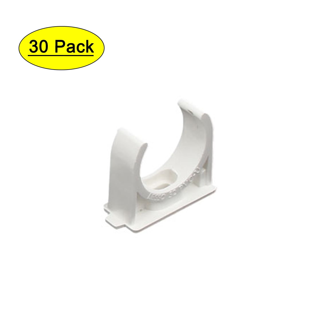 32mm Dia Plastic PVC Water Tube Pipe Hose Clips Clamps Holders White