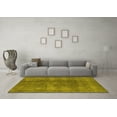 thumbnail image 3 of Ahgly Company Machine Washable Indoor Square Oriental Yellow Industrial Area Rugs, 5' Square, 3 of 4