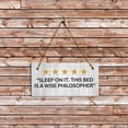 thumbnail image 2 of 5 stars Sleep On It. This Bed Is A Wise Philosopher 5x10 Hanging Plus Wall or Door Sign | Home Decor Farmhouse, 2 of 7