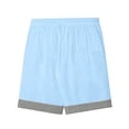 thumbnail image 4 of Yievot Cotton Linen Shorts for Men Striped Cuffed Hem Drawstring Elastic Waist Loose Fit Summer Vacation Shorts, 4 of 7