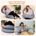 thumbnail image 5 of Pregnancy Pillows, Full Body Pillow Maternity Pillow for Women 58 inch, Pregnancy Pillows for Sleeping Pregnant Must Have with Removable Cover, Gray, 5 of 7