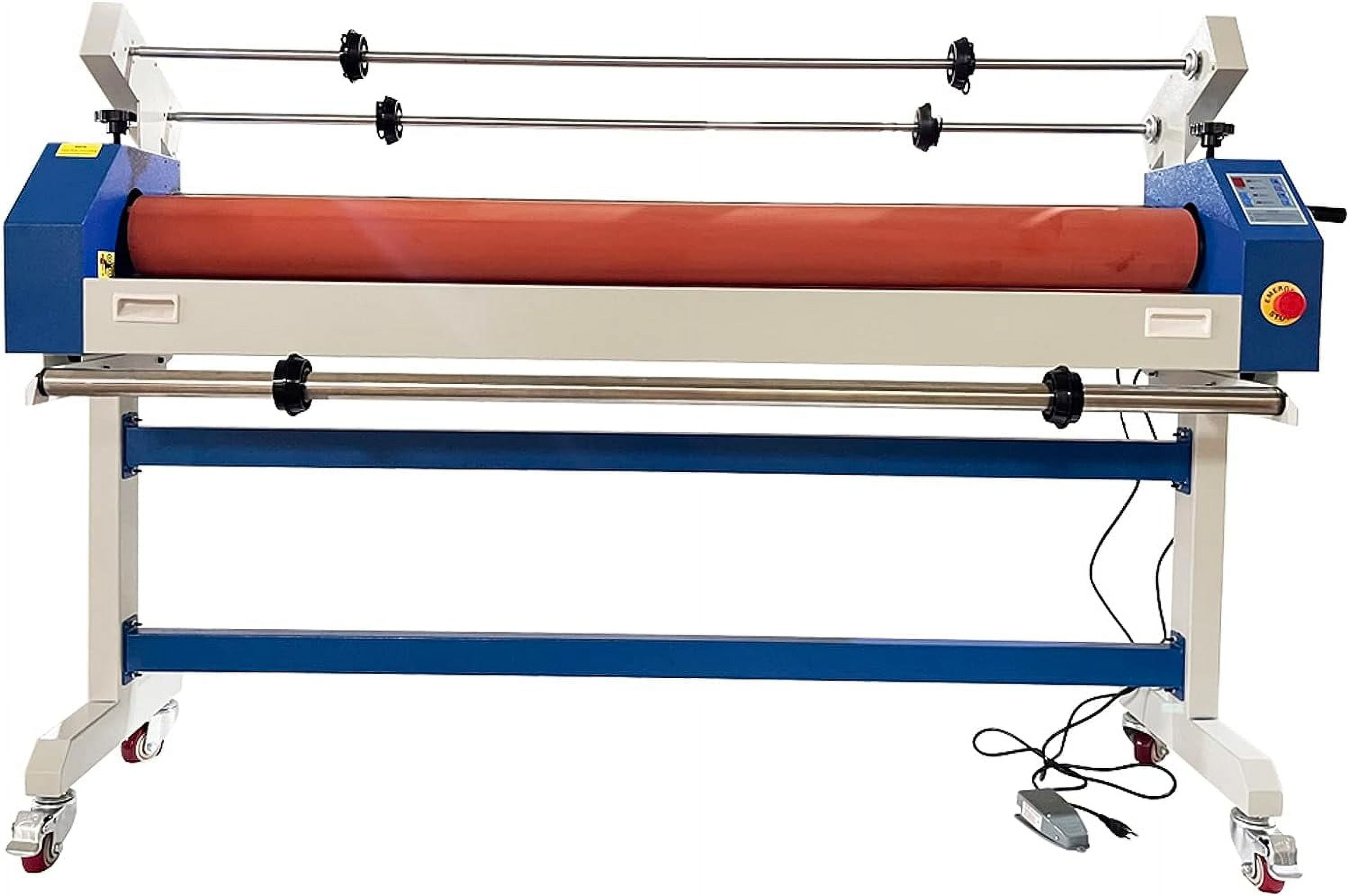 EQCOTWEA 51" Semi-auto Cold Laminating Machine Cold Roll Laminator Rubber Roller Office Photo Laminating