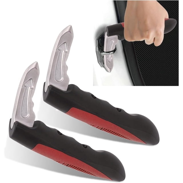 YSTIANN 2PCS Car Door Assist Support Handle, Emergency Window Breaker, Multifunction Grab Bar for Elderly & Handicapped, Red AZ78-2942