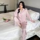 thumbnail image 5 of Pijama de seda de hielo para mujer, traje informal de manga larga con solapa, prendas de vestir similares a la seda, ropa de moda para el hogar, prendas de vestir exteriores, 5 of 6