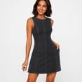 thumbnail image 2 of HIOK Women's Sleeveless Denim Tank Dress Slim Fit A Line Summer Casual Mini Dress Stretchy Basic Dress for Daily Wear Party Vacatio, 2 of 7