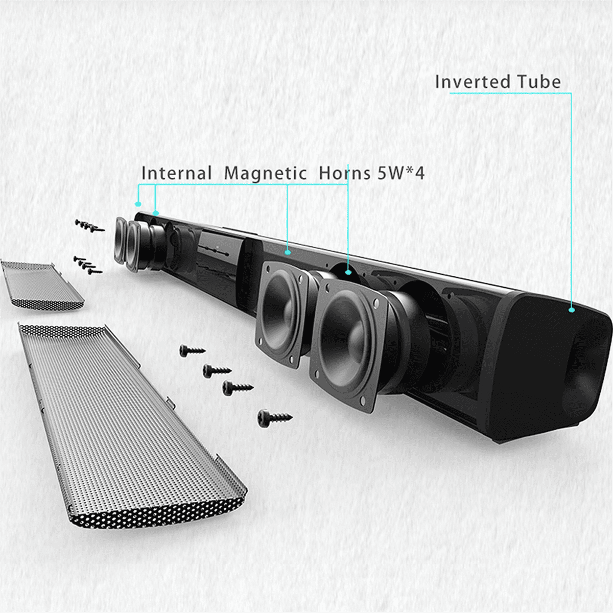 BS-28B Soundbar Bluetooth Speaker Long Stereo Home Theater Sound Multifunctional Desktop Wireless Portable Speaker