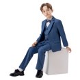 thumbnail image 4 of Hiijoy Toddler Boys Formal Suit Blazer Waistcoat Trousers Bow Tie 4Pcs Set, Sizes 3-4T, 4 of 6