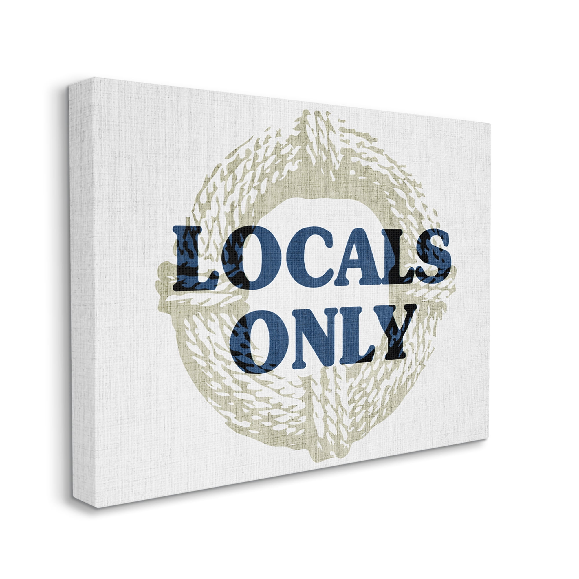 Stupell Industries Locals Only Maritime Phrase Nature Painting Gallery Wrapped Canvas Art Print Wall Art, 20 x 16