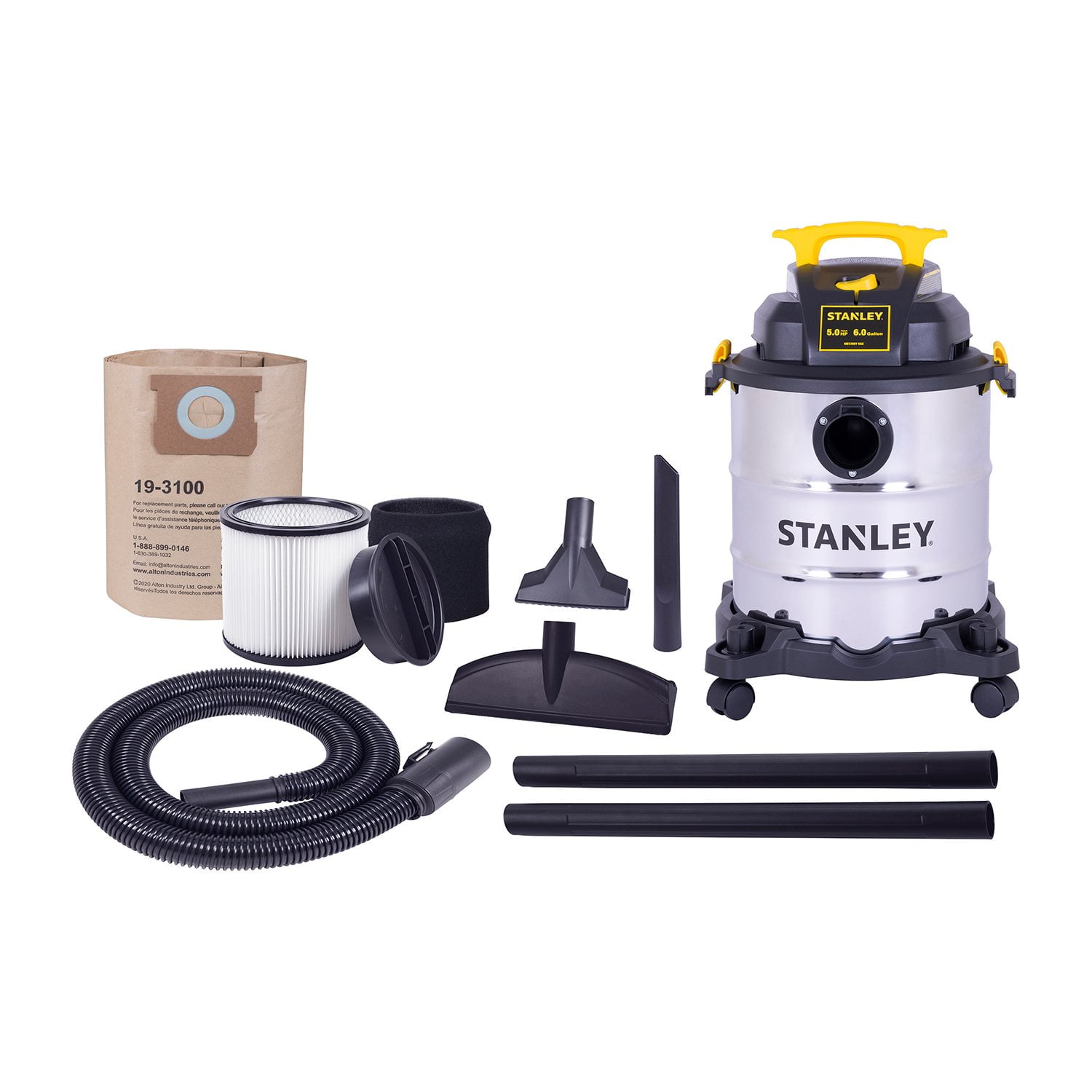 Stanley 6 Gallon Wet/Dry Vacuum 5.0- Peak HP Stainless Steel - Samsclub.com