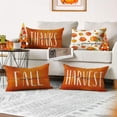 thumbnail image 4 of Fall Throw Pillow Covers 12x20 Set of 4 Thanksgiving Pumpkin Pillow Covers Orange Autumn Pillow Case Halloween Cushion Covers Outdoor Sofa Couch Home Decorations 12x20 Inch, 4 of 6
