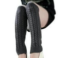 thumbnail image 2 of Dyfzdhu Autumn Winter Leg Warmers Women Solid Color Knitted Crochet Long Socks Calf Sleeve Grey, 2 of 5