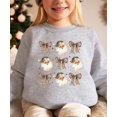 thumbnail image 3 of Santa with Leopard Print Hats and Coquette Bows Sweatshirts Christmas Pullover Gray Sweatshirt Youth Medium, 3 of 5