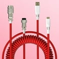 thumbnail image 4 of Jinnoda Mechanical Keyboard Aviator Cable Aviation Connector Coiled Type-C USB Wire, 4 of 9