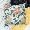 thumbnail image 2 of Autua Coral Floral Pillow Covers, Turquoise Orange Flower Outdoor Decorative Teal Throw Pillows Colorful Flower Couch Cushion Case for Chair Sofa Bedroom Living Room Decor 24x24in, 2 of 5