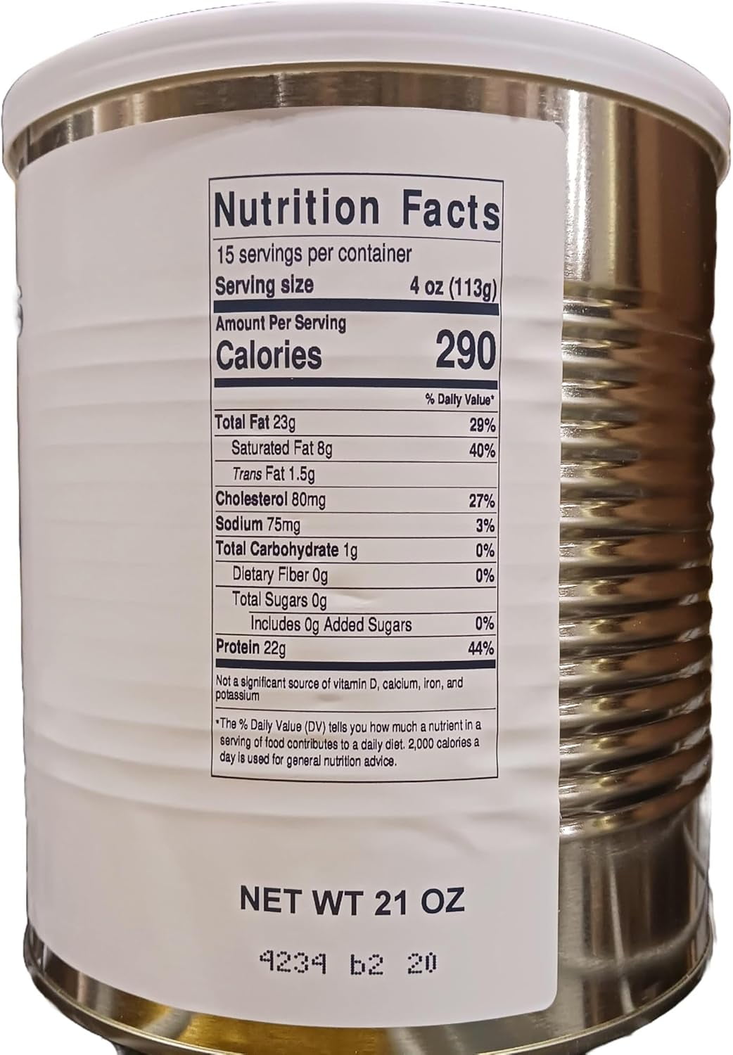 Military Surplus Freeze Dried Hamburger Ground Beef Patties #10 Can-1 Can