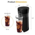 thumbnail image 7 of Iced Coffee Maker & Tea Brewer, 20oz Double Wall Cups, Single Serve, Strength Control, Portable Cold Brew System for Home & Office - Black, 7 of 7
