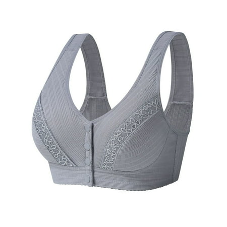 Blphud Women Lingerie Plus Size Clearance Womens Bras No Underwire Women s Casual Solid Color Lingerie Trendy Lingerie for Women Sports Bras for Women Type Middle and Elderly Bra Grey E