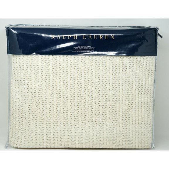 Ralph Lauren Home Madalena Hayes 100% Cotton Bed Blanket - FULL / QUEEN - Sand
